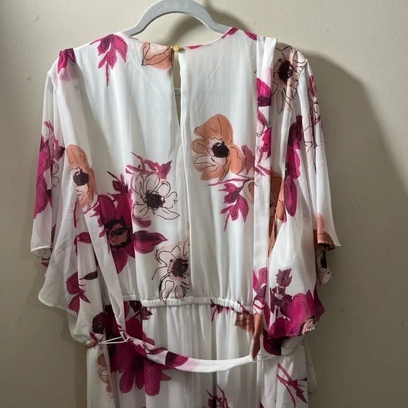 Lane Bryant size 28 floral summer dress elastic waist with belt lined - Picture 9 of 17